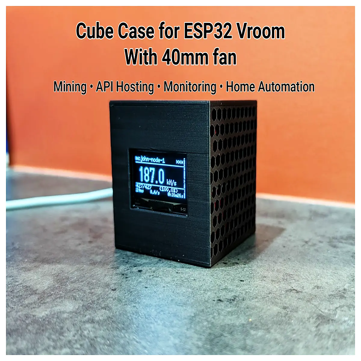 esp32 vroom case with 40mm mount compact cube enclosure for microcontroller projects