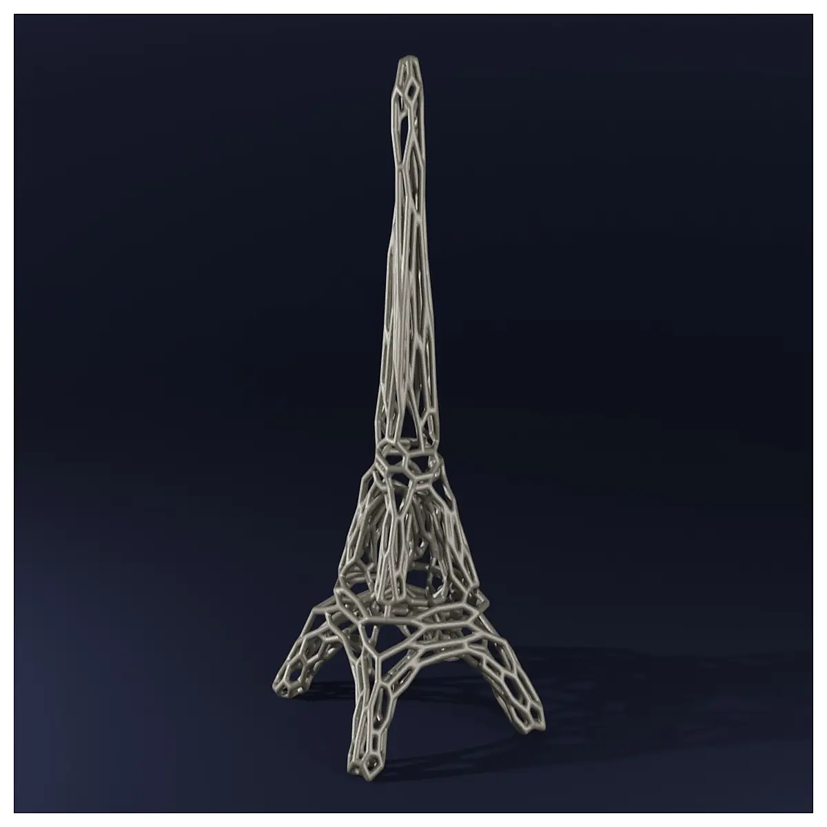 printed tower voronoi lattice paris landmark architectural desk decor resin sculpture gift
