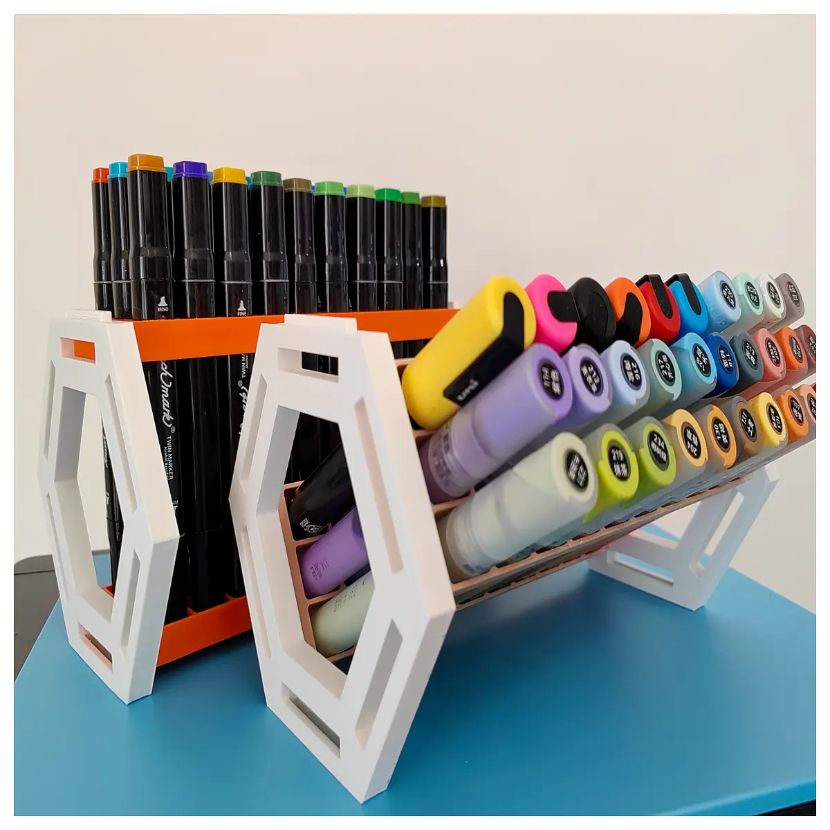 modular marker storage tower expandable art supply organizer for pens pencils crayons desk caddy