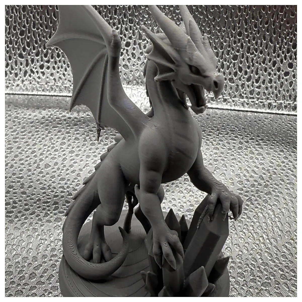 frost dragon crystal figurine collectible resin statue gaming accessory