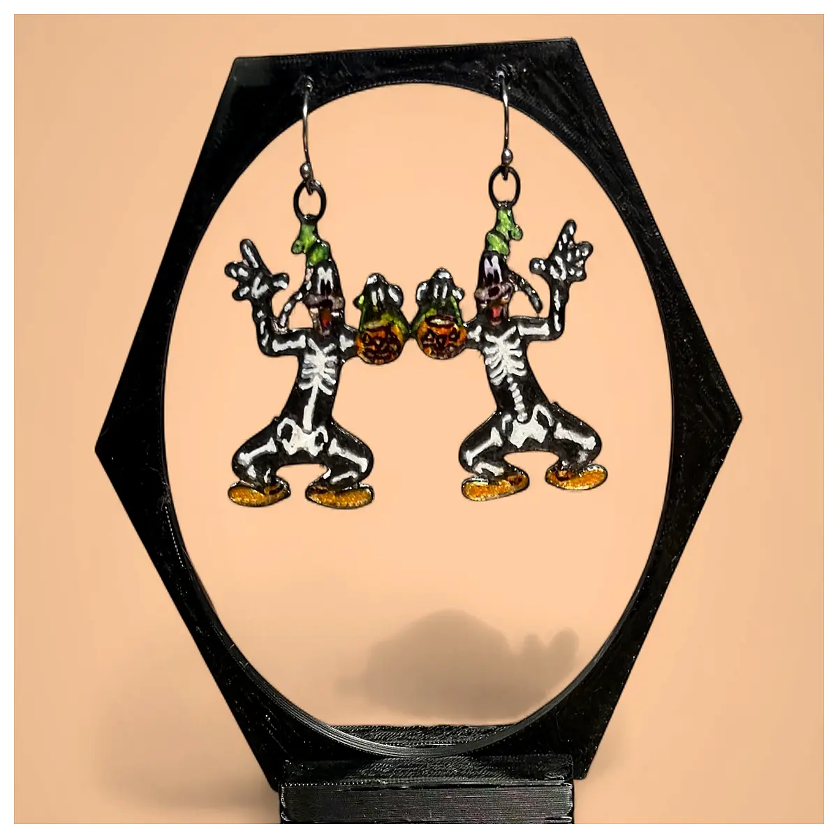 skeleton earrings punk rock gothic jewelry spooky halloween accessories bone skull design pieces for women men