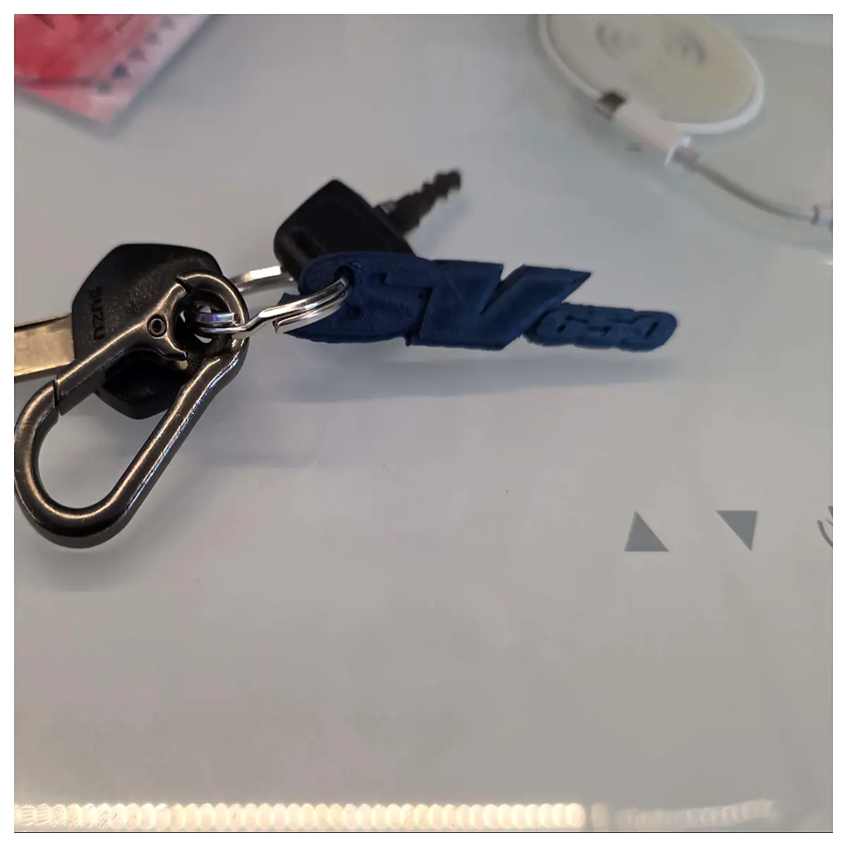 sv650 keychain metal motorcycle biker gift leather tag