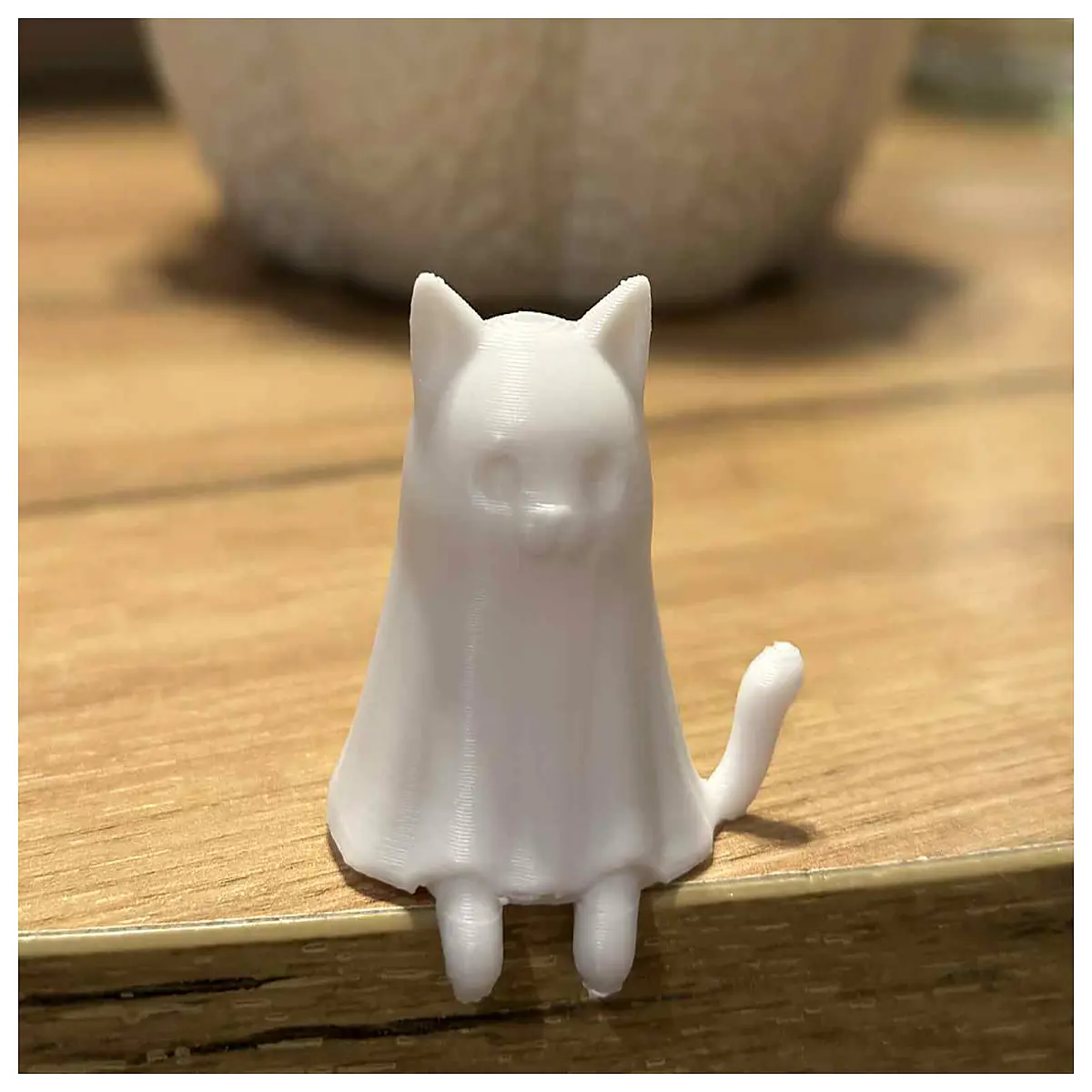 mini ghost cat figurine with shaking legs spooky cute desk decor animated wobbly toy for halloween party favors