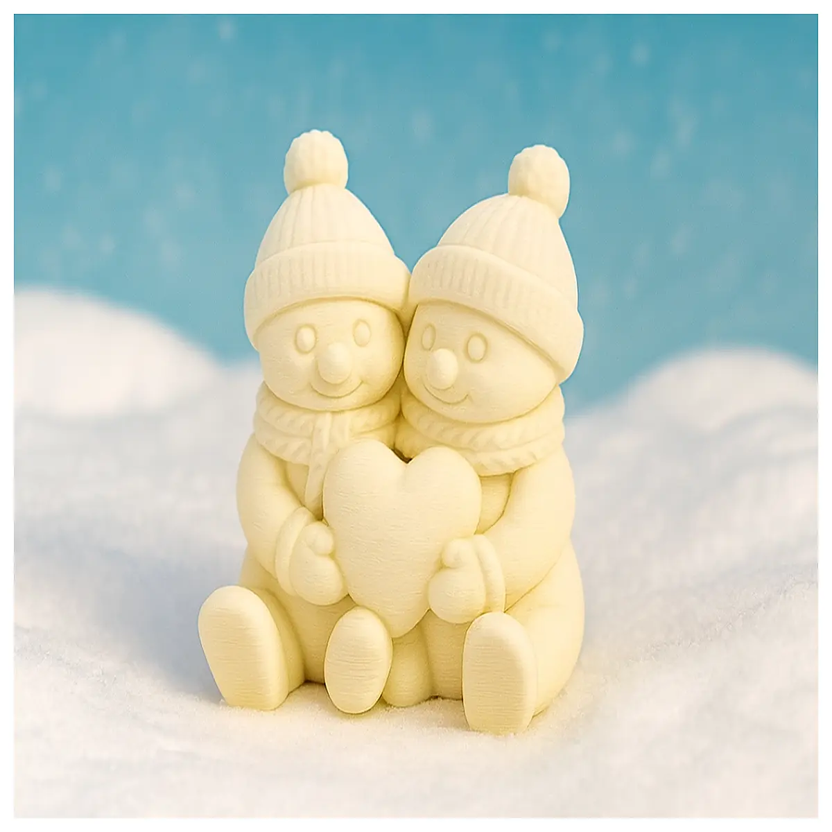 snowman couple love winter romance him her valentines day decor romantic holiday present