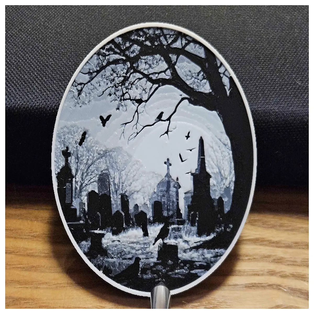 gothic coaster set spooky graveyard decor for desk gaming setup horror aesthetic table protection