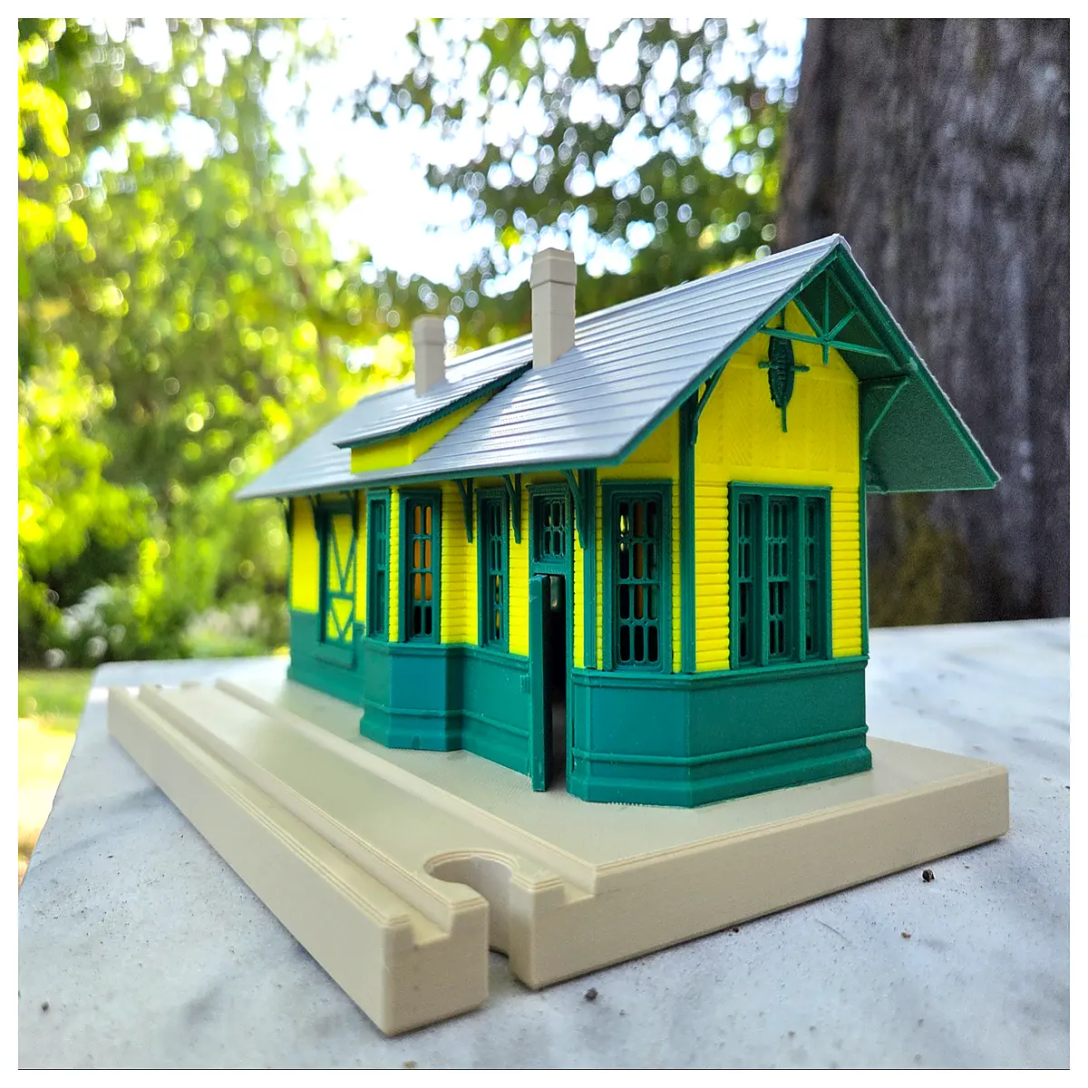 wooden train station puzzle building toy for kids adults educational assembly craft gift