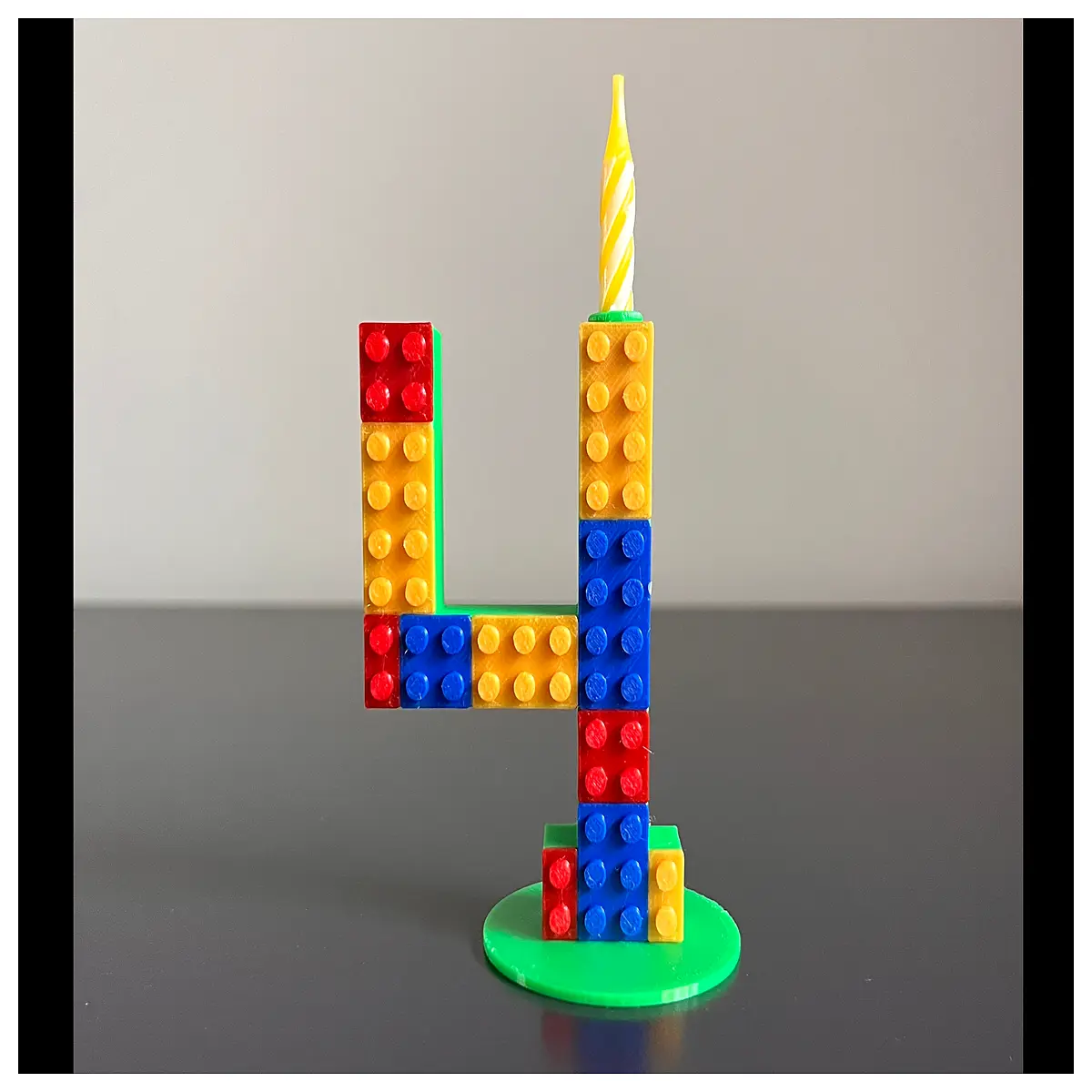number 4 birthday cake topper candle holder stick tall 10cm party decoration