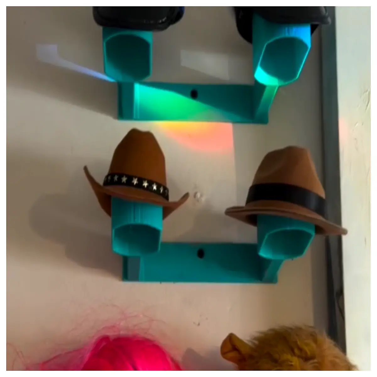 wall mounted cat hat rack hook holder for bedroom closet storage organizer