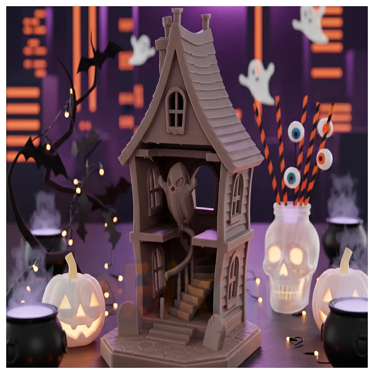 haunted house decorations for yard outdoor spooky props scary atmosphere lighting