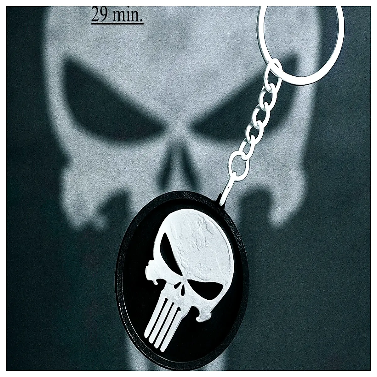 punisher skull keychain metal tough guy men motorcycle bag accessories