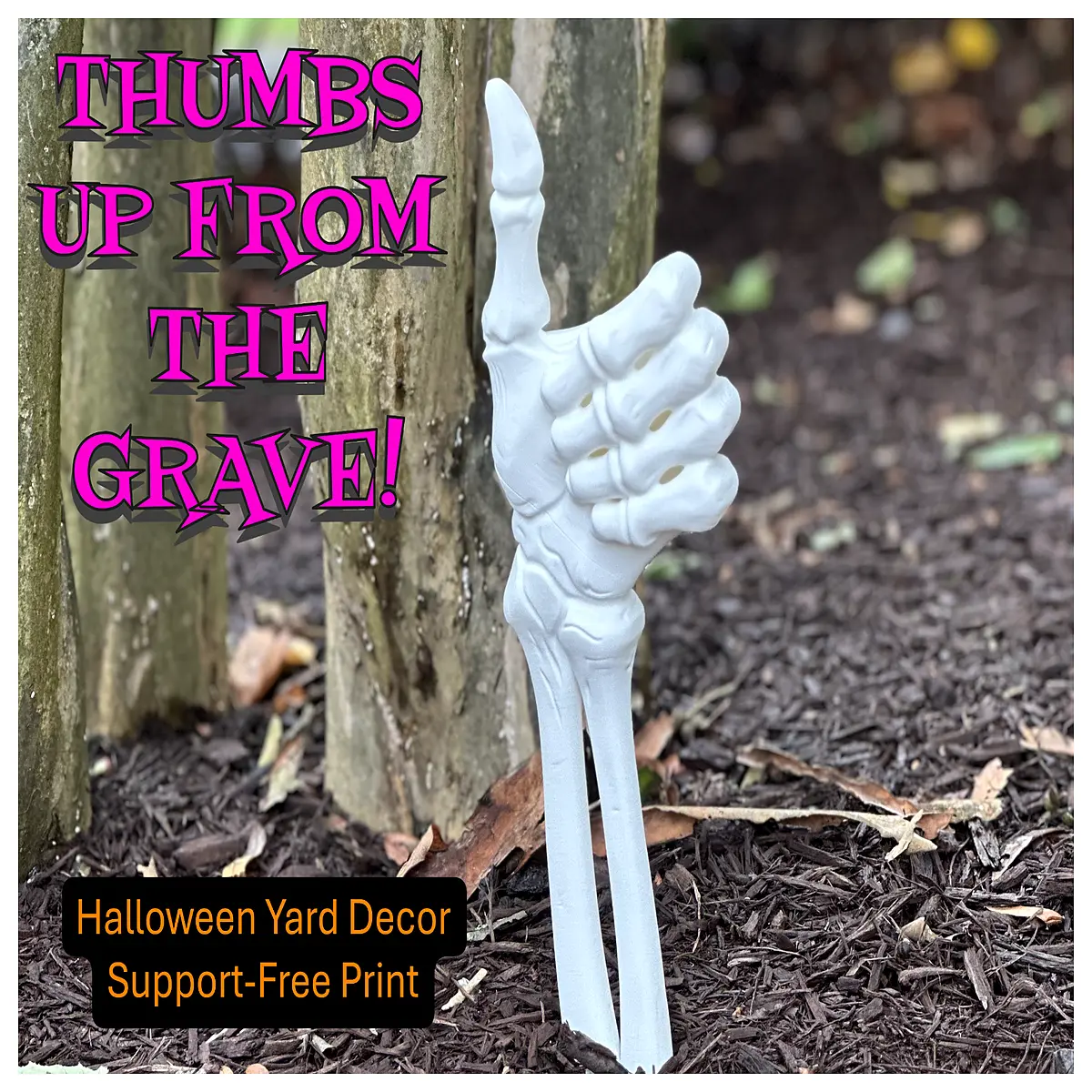 spooky graveyard skeleton thumb up prop halloween yard decor outdoor lawn ornament
