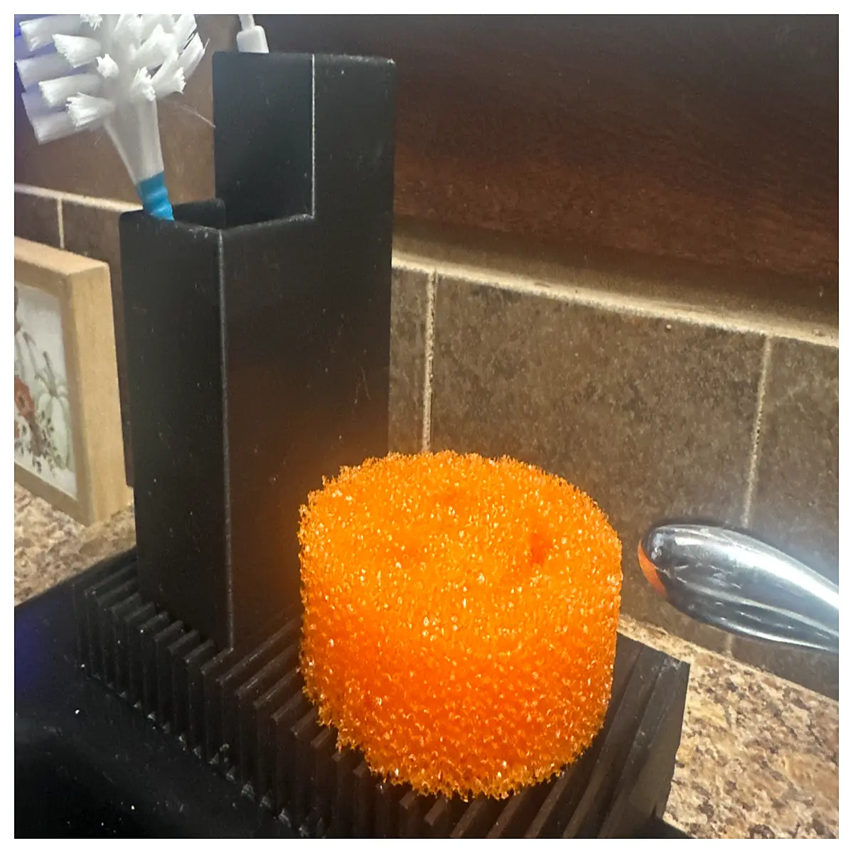 kitchen sink edge caddy for dish brush holder organizer rack storage