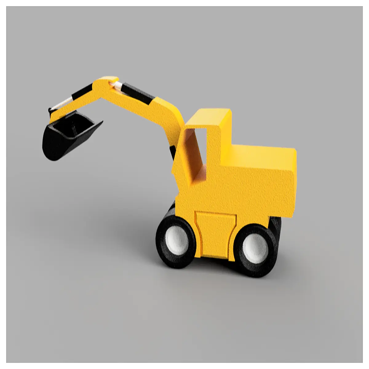 mini excavator toy easy to print low layer height high detail construction vehicle