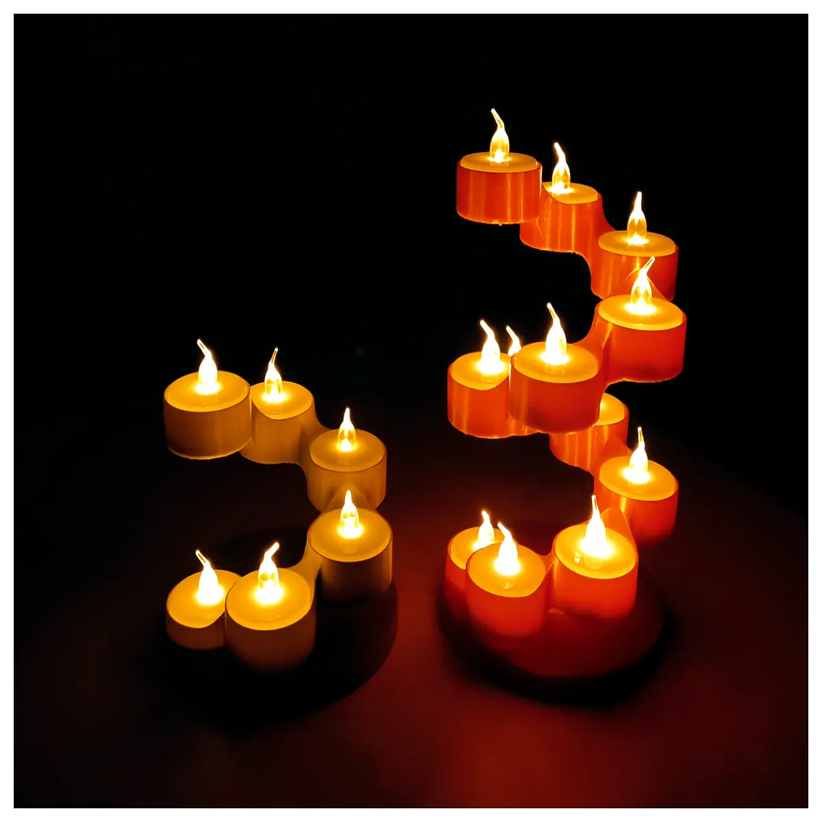 spiral candle holder centerpiece for home decor romantic dinner table setting with 12 unlit tea lights modern metal candelabra gift