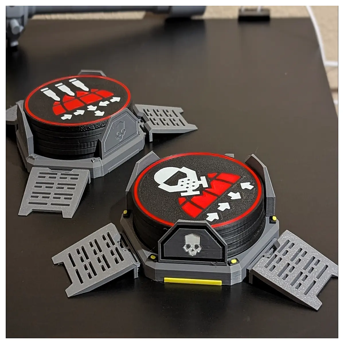 helldivers 2 coaster with drop pod gaming desk accessory sci fi tactical gear decor collectible merchandise for strategy gamers