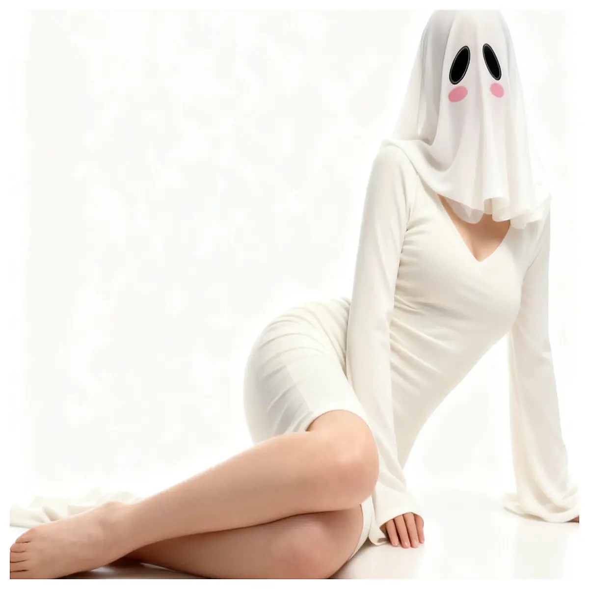 anime ghost girl sitting figure collectible doll 10cm scale decor