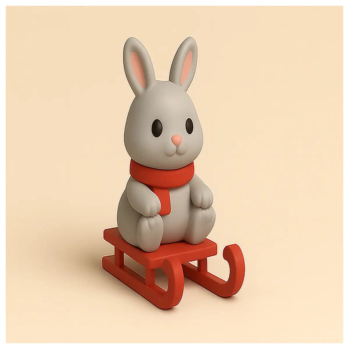 cute bunny sled toy for kids winter snow play accessories holiday gift ideas for children