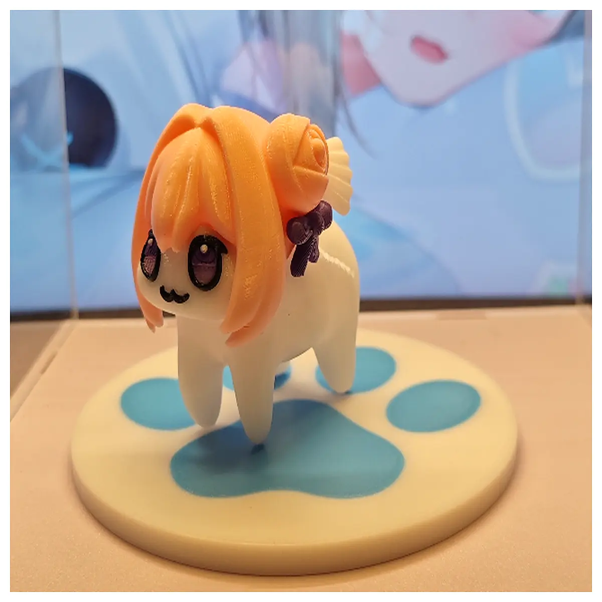 cute cat paw figurine base holder for anime dolls collectible toy organizer