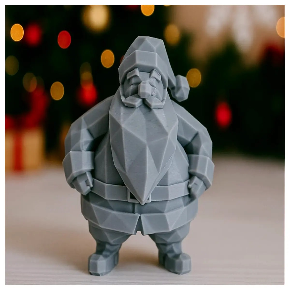 low poly santa claus figurine resin statue for holiday home decor