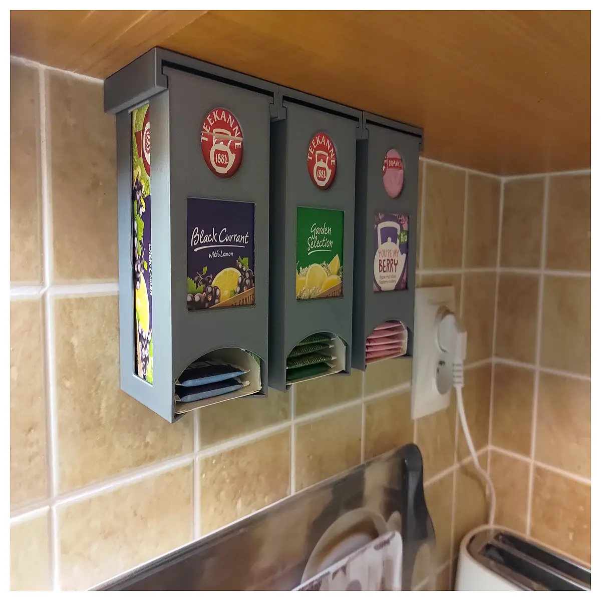tea caddy organizer tin can holder rack for kitchen pantry storage spice jar shelf countertop tea box organizer