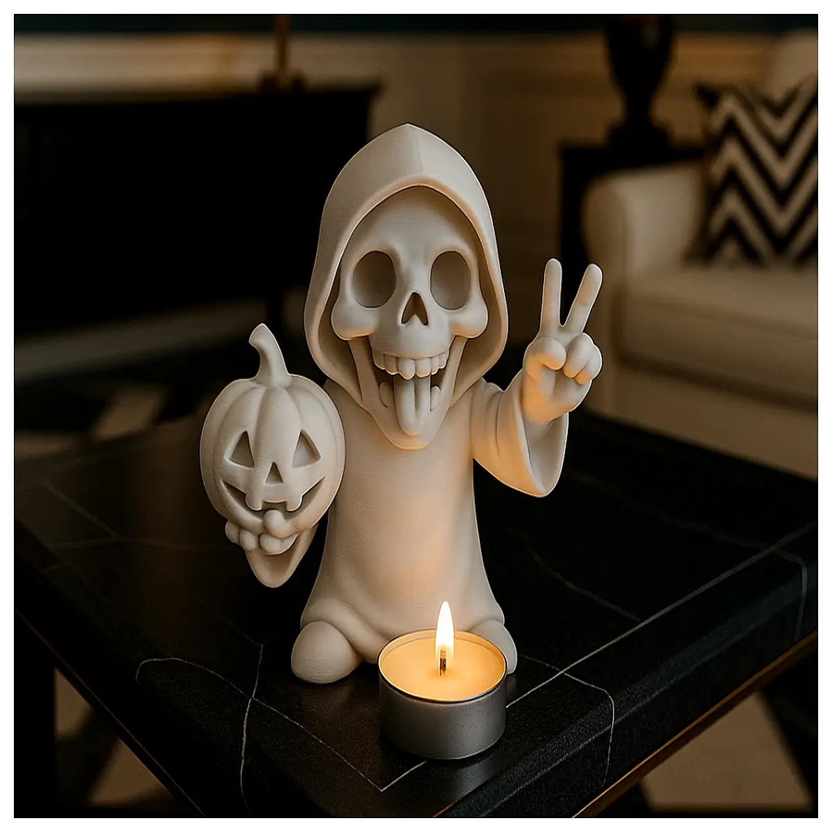 cute skeleton plushie halloween decoration spooky mini grim toy for kids party favors