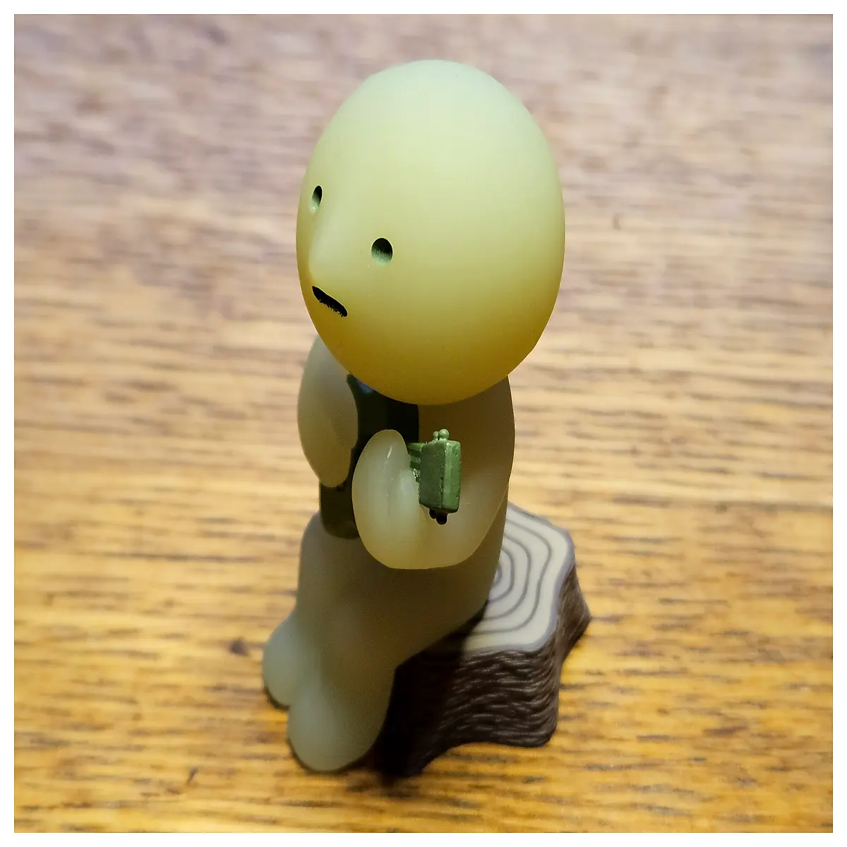 cute gnome figurine mossy tree stump decoration for desk shelf home decor gift