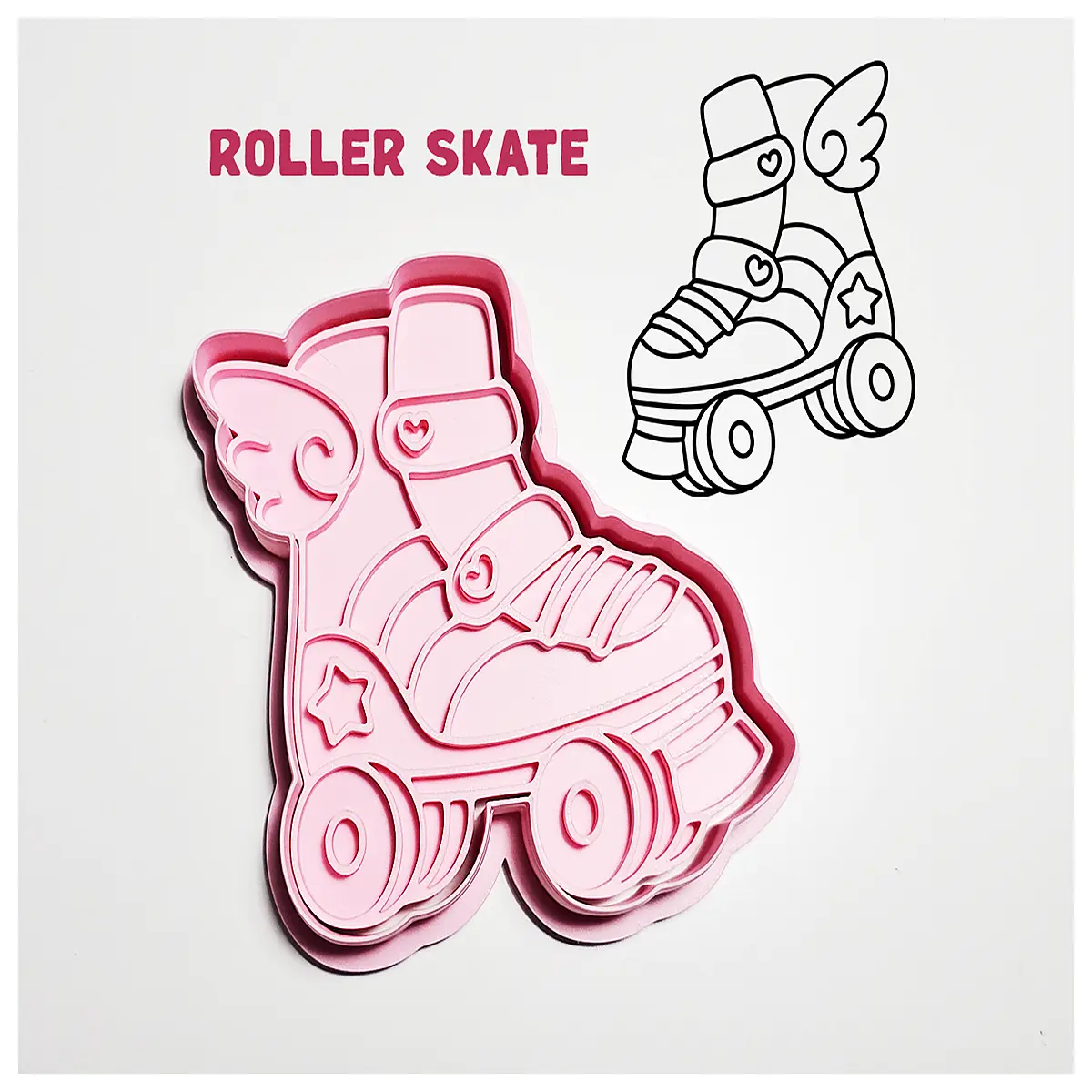 ice skating roller blade cookie cutter stamp baking for kids party favors