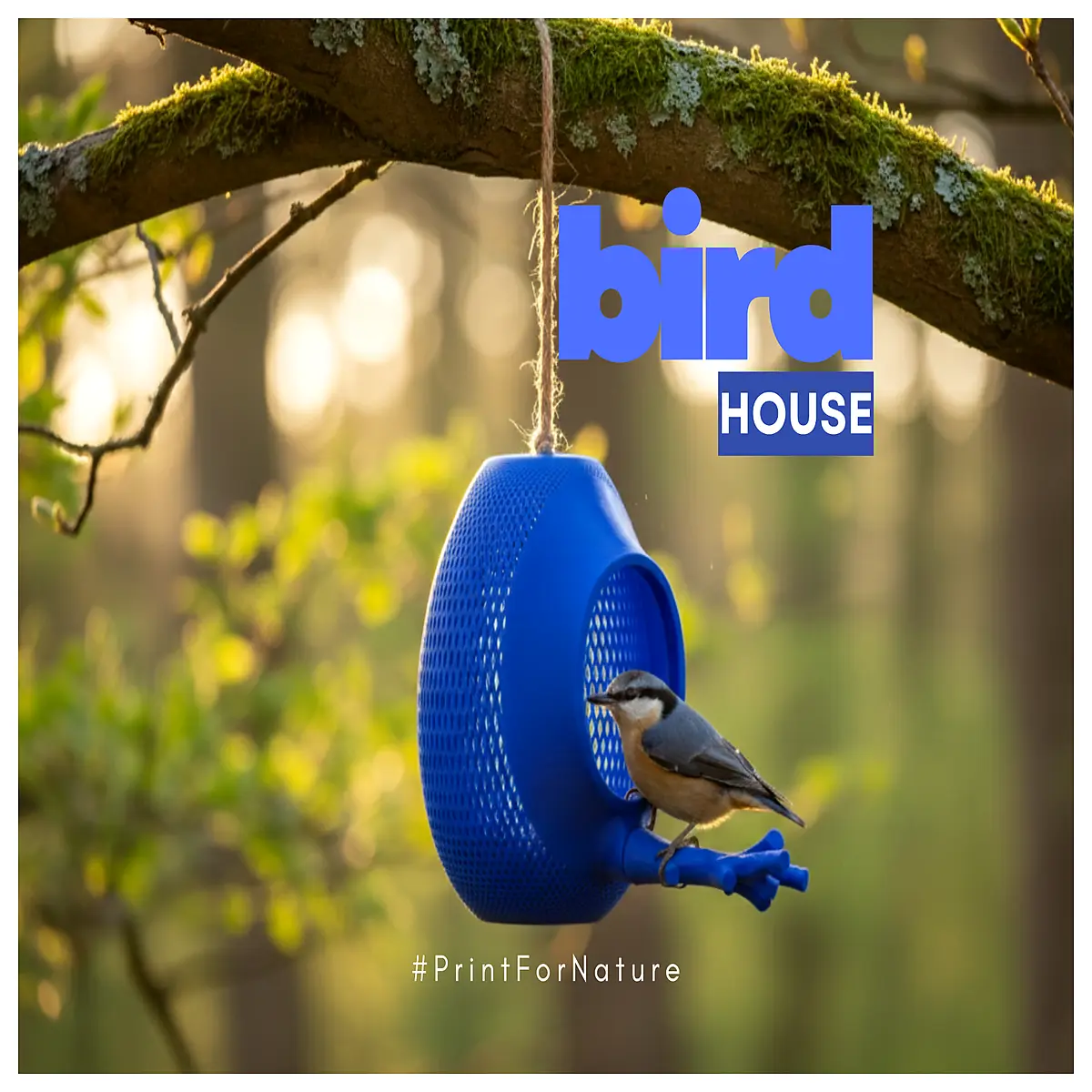 birdhouse with nature print wildlife art feeder decor garden hanging house for birds