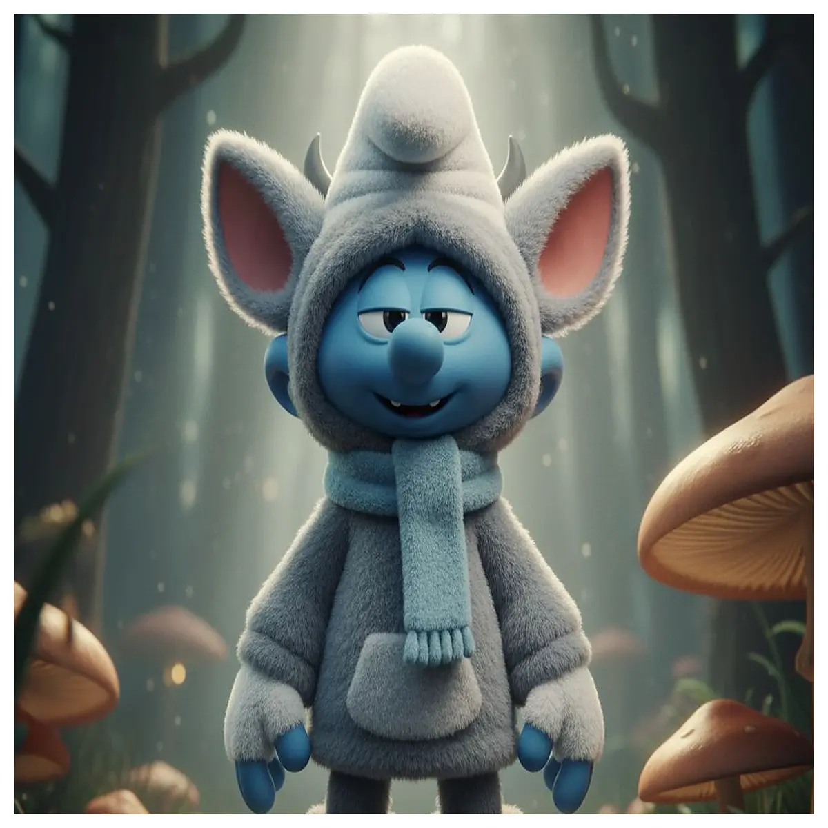 labub puffo smurf collectible figure cute cartoon character toy for kids adults blind box series gift pvc vinyl doll piece