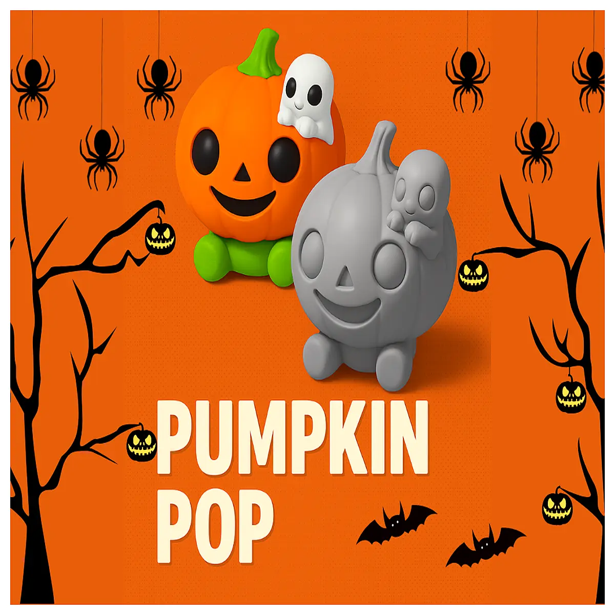 cute art halloween decor with ghost spooky autumn home decoration plastic jack o lantern for party table centerpiece
