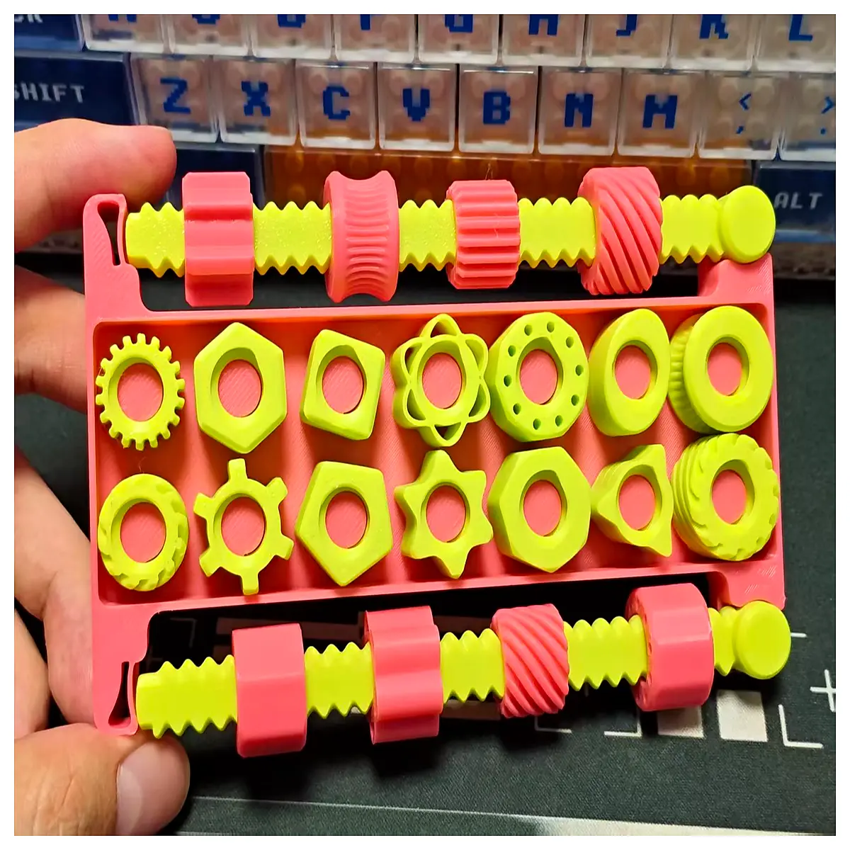 satisfying nut stacking toy stress relief fidget double pillar order puzzle