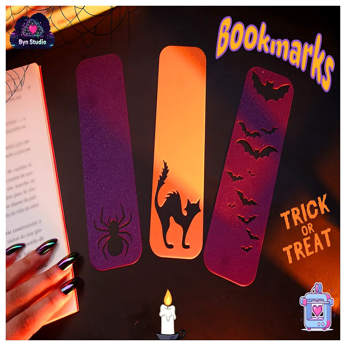 halloween bookmarks shaped like pumpkins ghosts bats for kids reading gifts spooky party favors