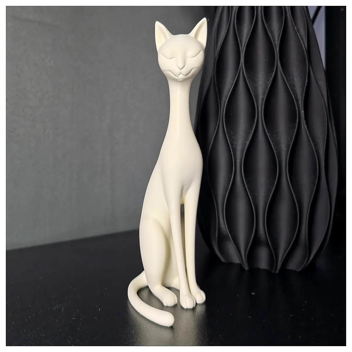 modern zen cat statue single leg support minimalist home decor living room shelf ornament resin animal figurine for bedroom