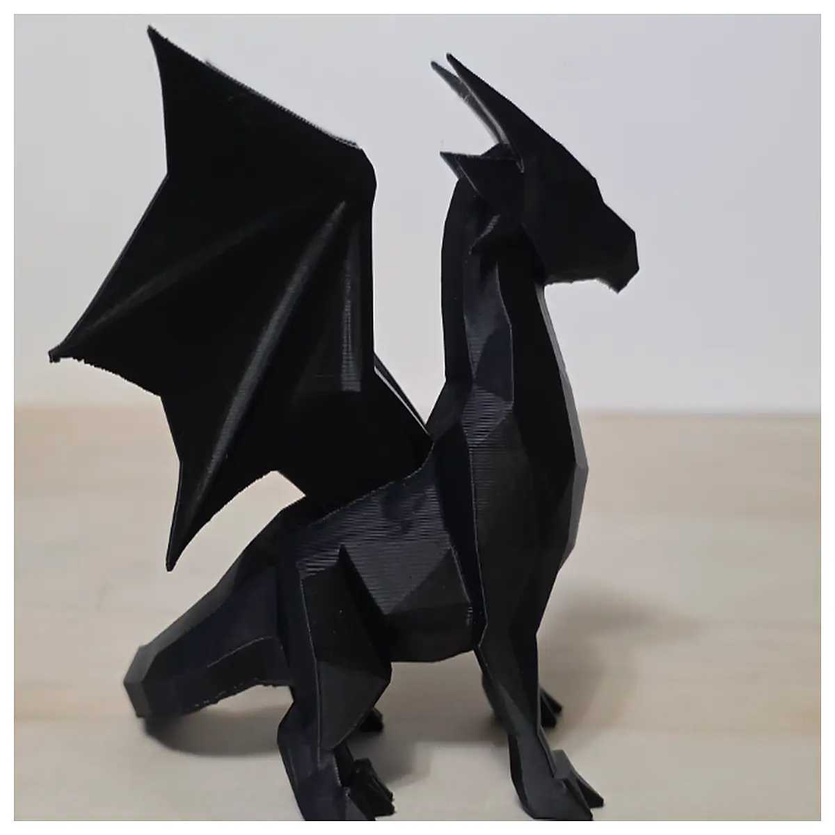 low poly geometric dragon figurine abstract crystal modern desk decor statue minimalist art kids