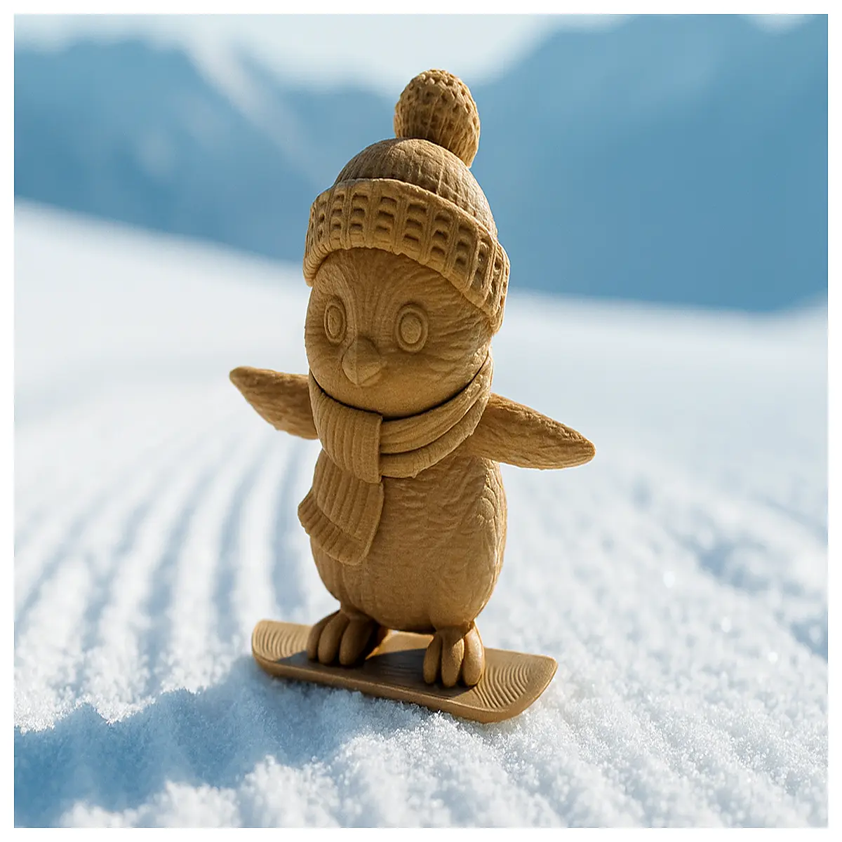 cute snow surfing penguin plush toy with hat and scarf winter holiday kids