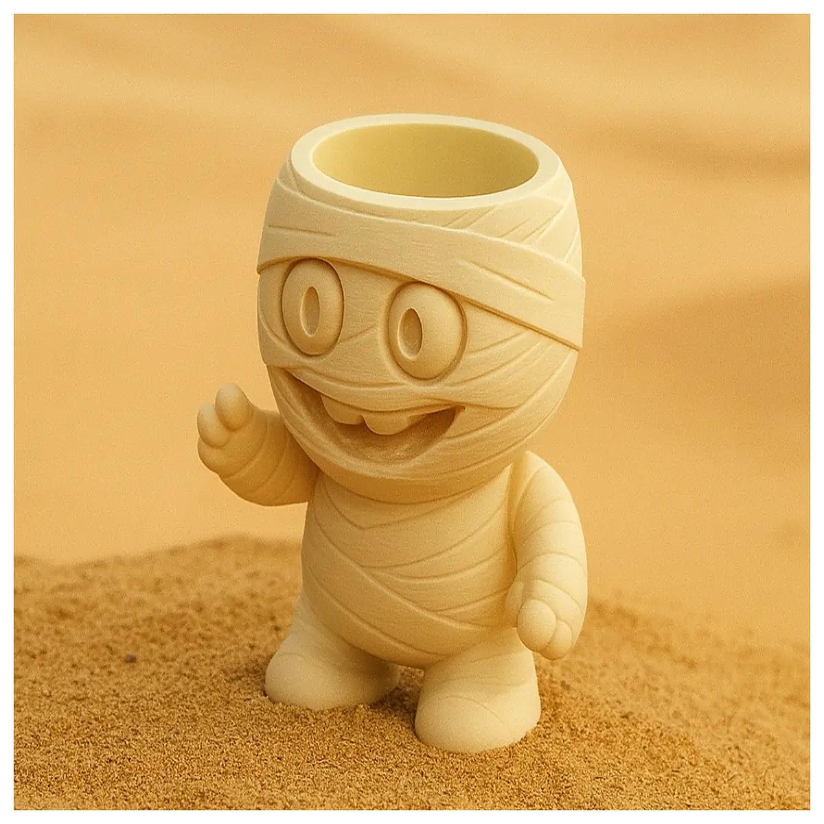 cute smiling mummy face planter pot for succulents cactus indoor desk decoration quirky garden gift