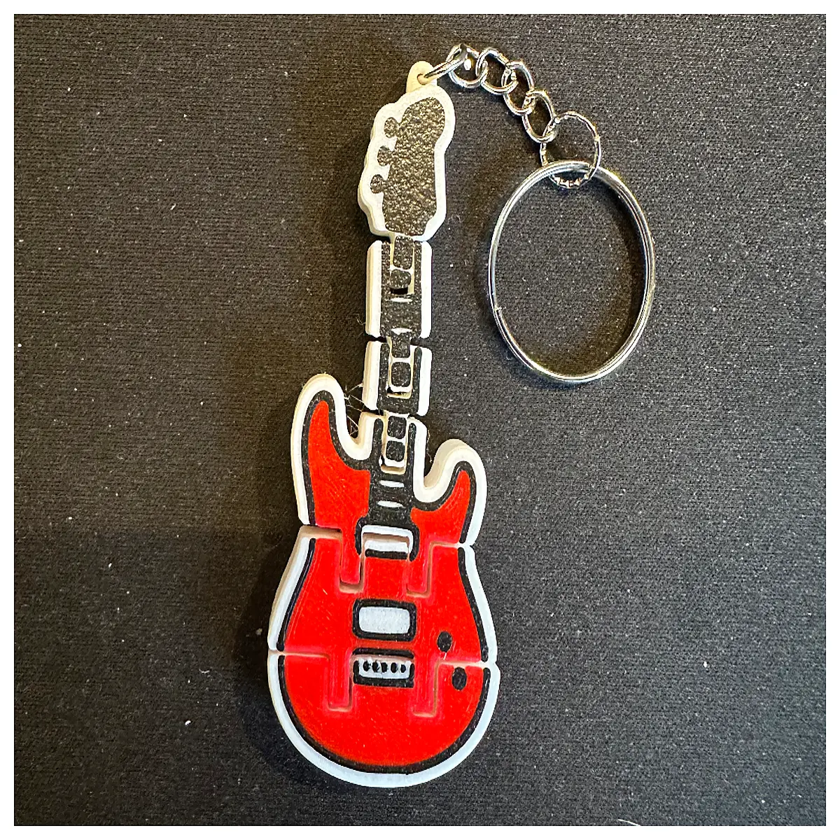 mini electric guitar keychain metal alloy music lover gift rock band pendant for keys