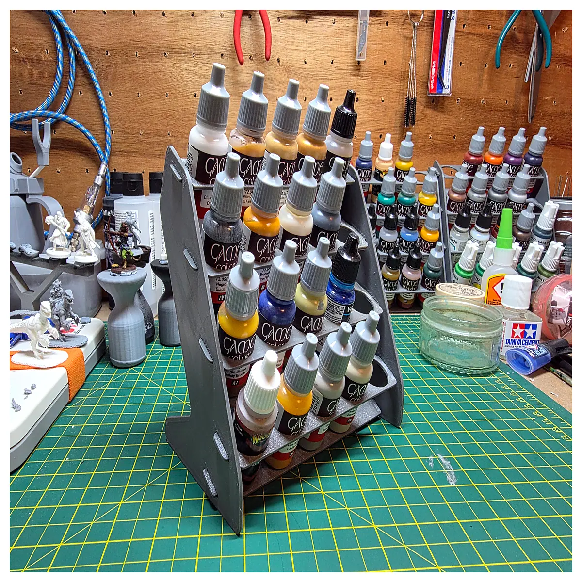 wall mounted paint can rack organizer for garage storage duty metal shelf holder