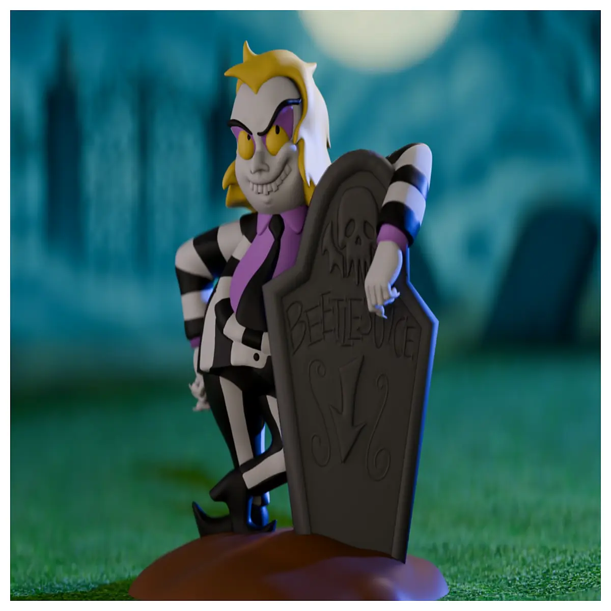 beetlejuice animated series wall art halloween decor spooky movie poster print