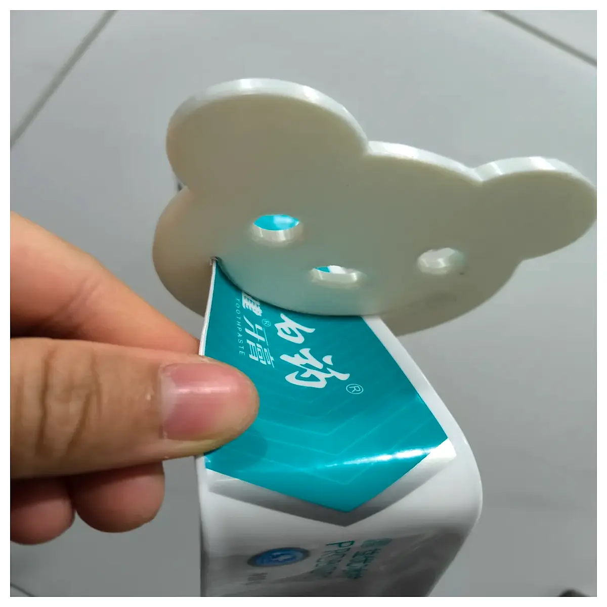 cute bear toothpaste squeezer tube wringer for bathroom sink organizer travel portable plastic dispenser