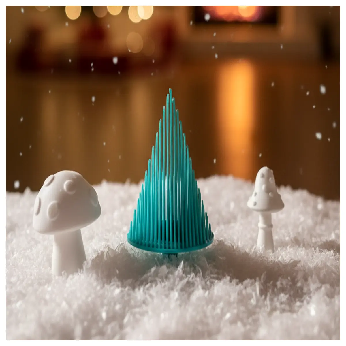 modern semi circle artificial christmas tree with elegant minimalist holiday decor for living room