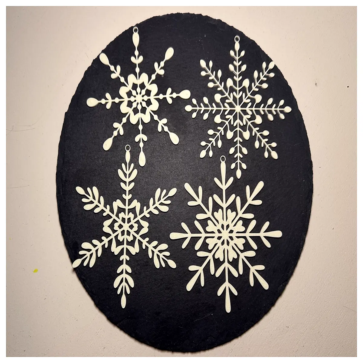 flat snowflake ornaments for christmas tree simple white winter decor hanging decorations