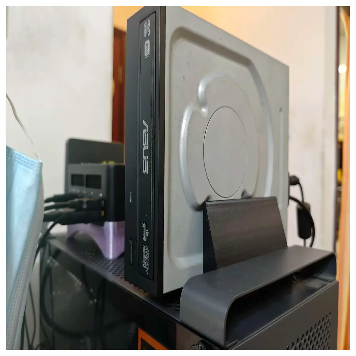 external desktop optical drive vertical holder for dvd cd burner reader mounting bracket