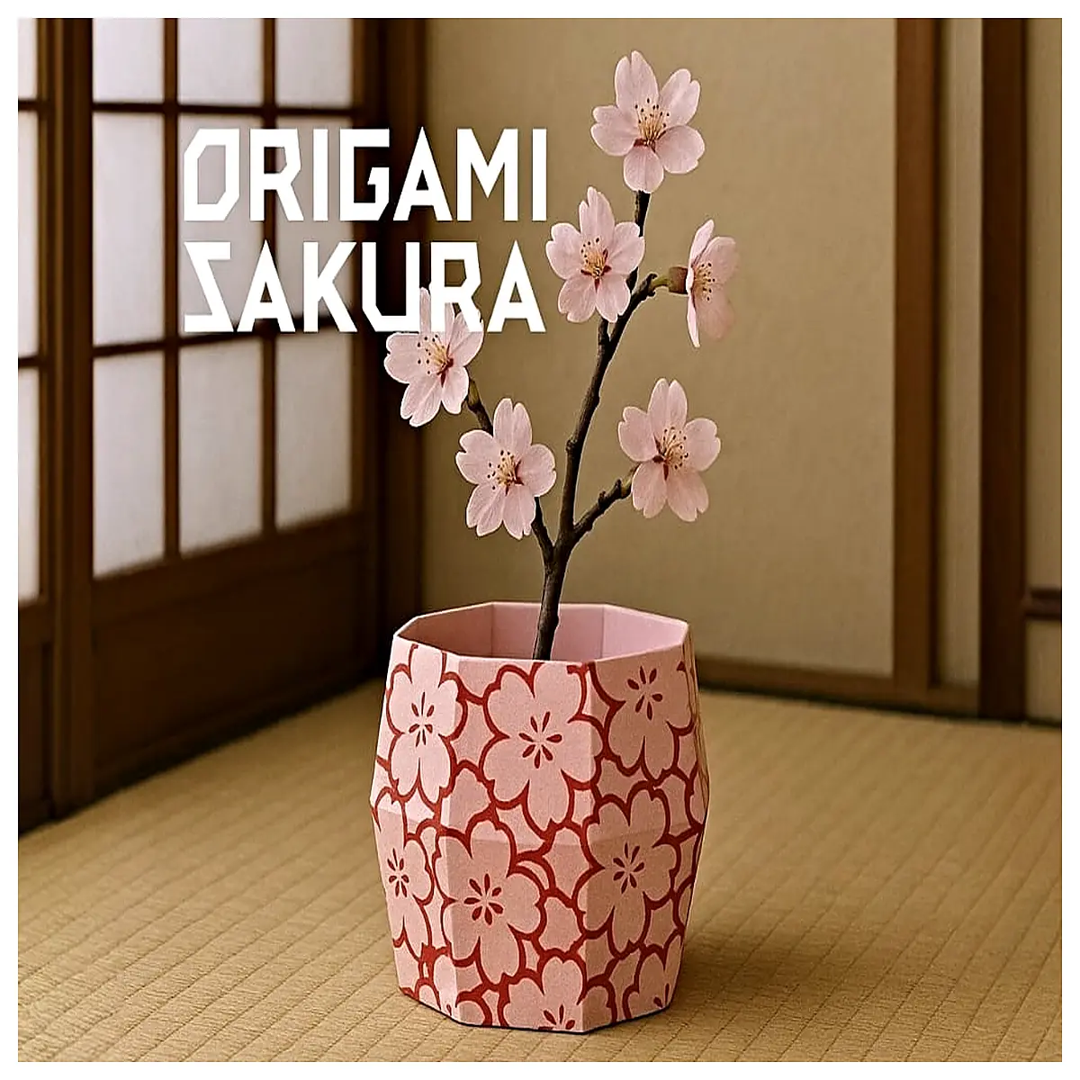 origami style ceramic vase pink cherry blossom flower pot for home decor table centerpiece wedding party