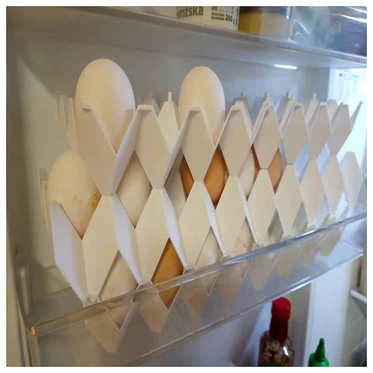 stackable egg tray organizer fridge storage container for eggs carton holder