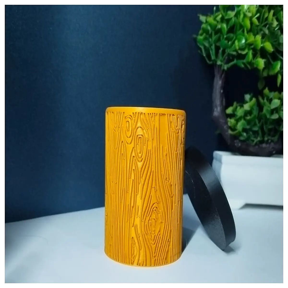 mini vase with tree bark texture rustic home decor small flower holder for dried stems tabletop accent