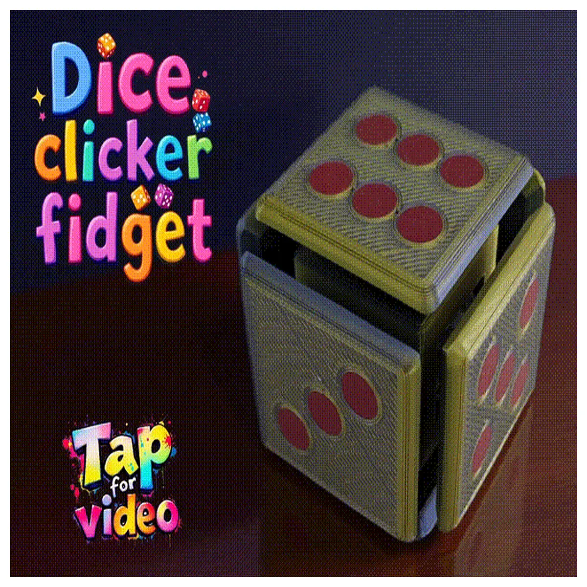clicker dice fidget toy stress relief anti anxiety cube for adults kids sensory tool