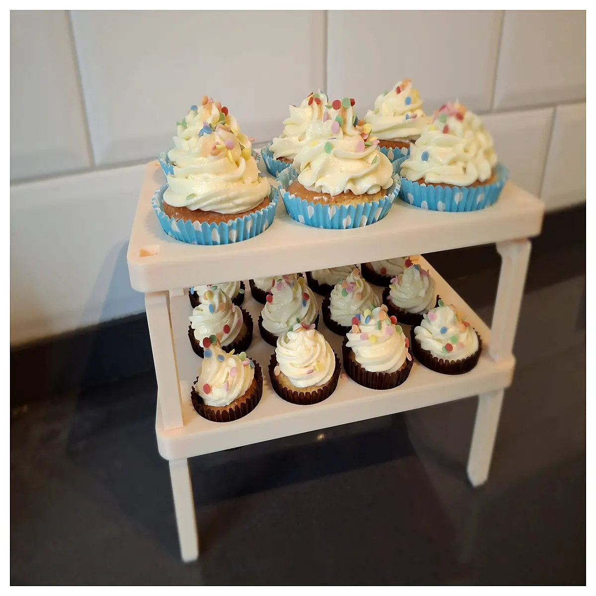 stackable cupcake tiered portable dessert collapsible bakery serving tray for parties picnics