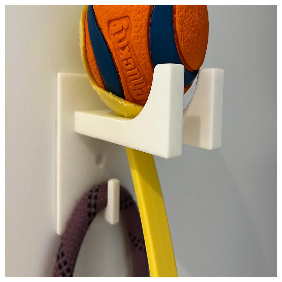 automatic dog ball launcher with leash holder wall mount interactive fetch toy for indoor outdoor play hands pet exercise equipment