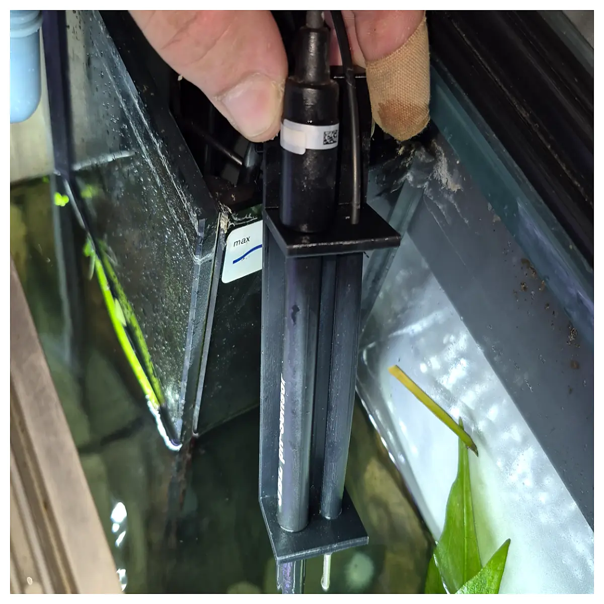 aquarium ph and temperature probe holder mount bracket for sensor stick attachment
